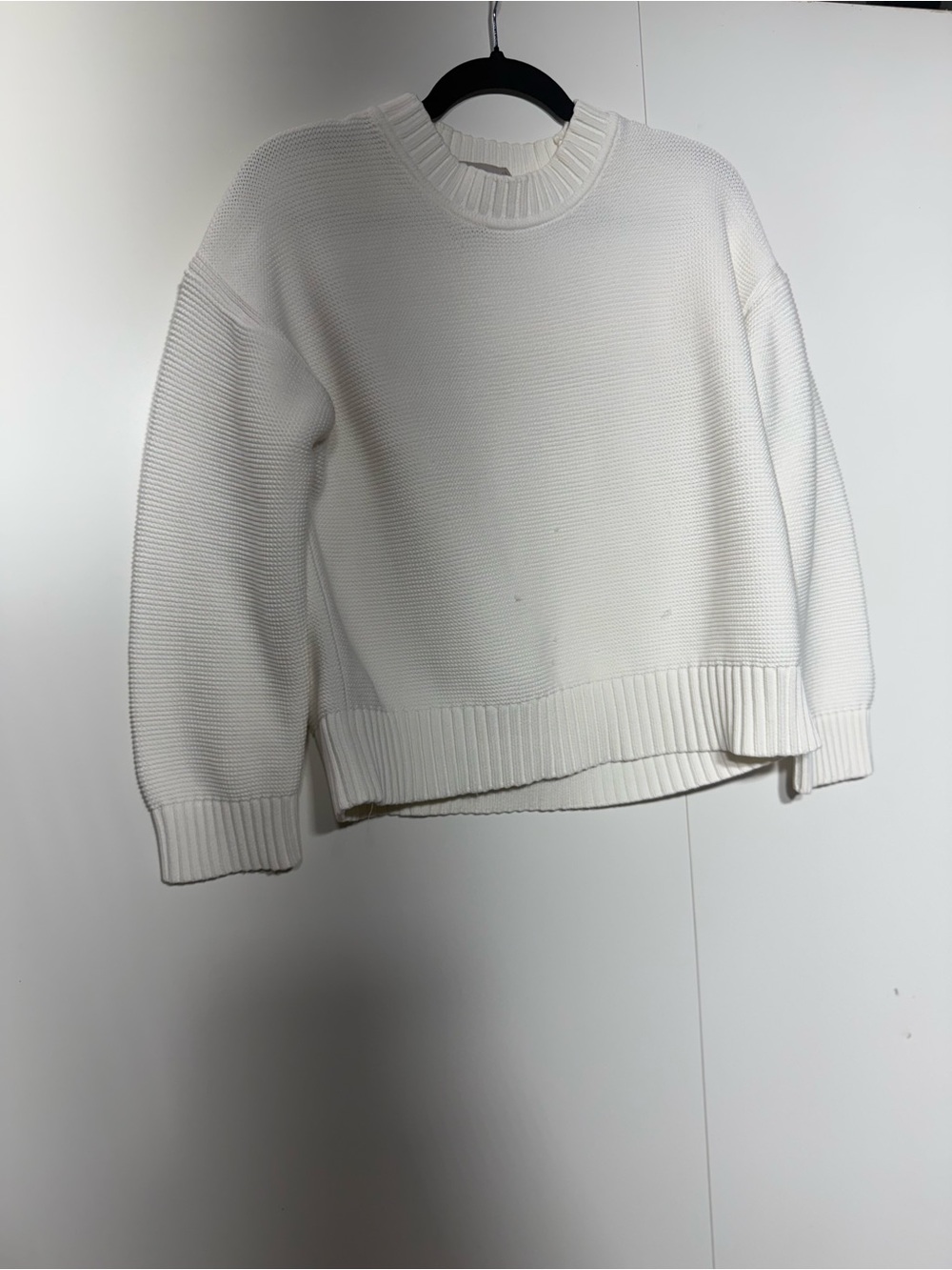 Everlane White Crewneck Boxy Knit Sweater